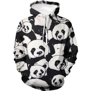 Nationale Schat Giant Panda Print Hoodies Met Hoed Hoody Herfst Winter Sweatshirts Hooded Kap Tops Heren Kleding