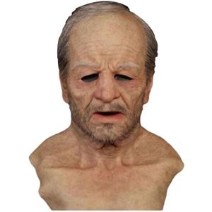 Oude Man Scary Masker Cosplay Scary Volledige Hoofd Latex Masker Halloween Grappig Realistische Latex Oude Man Masker