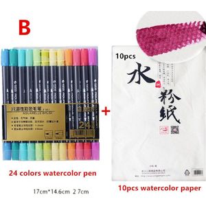 80 kleuren twee hoofd aquarel borstel pen met Gouache papier markers voor tekening gekleurde manga aquarel pen voor school kid