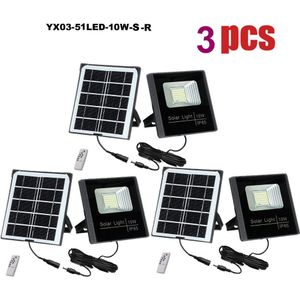 51Leds Solar Power Light Smart Nachts 7 Modus Witte Muur Tuin Licht Straat Lamp Met Afstandsbediening schijnwerper Spotligh