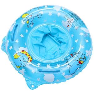 1Pc Baby Zwemmen Ring Opblaasbare Zitting Bubble Bodem Drijvende Ring Voor Meisjes Jongens 50X50Cm (blauw, olifant)