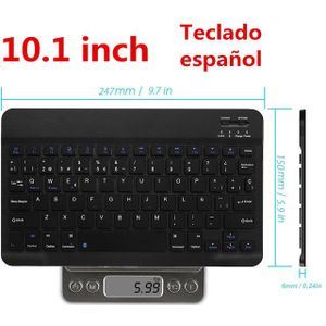 Ultra Dunne 7 Kleuren Led Backlit Backlight Wireless Russisch/Spaans/Arabisch Bluetooth Toetsenbord Voor Ipad Air 10.5 Pro 9.7 Toetsenbord
