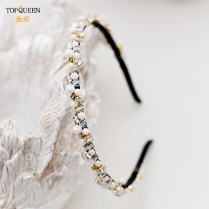 Topqueen FG05 Luxe Groene Diamant Crystal Haarband Sparkly Strass Barokke Hoofdband Voor Mode Vrouwen Haar Accessoires