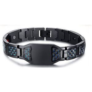 Heren Rvs Masonic Magnetische Armband Met Zwarte Carbon Hologram Armbanden Mannelijke Sieraden Afslanken Product