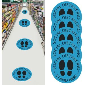 5 Pcs Vloer Teken Zelfklevende Sociale Distantiëren Floor Decal Sticker Veiligheid Teken Floor Sticker Voor Behoud Afstand