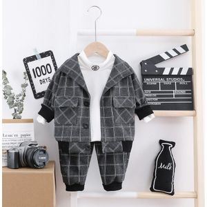 Hylkidhuose Lente Baby Jongens Kleding Sets Gentleman Stijl Plaid Jassen T-shirt Broek Peuter Baby Kleding Kinderen Kleding