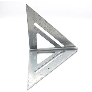 Driehoekige Meten Heerser 7 Inch Metrische Aluminium Speed Vierkante Dakbedekking Driehoek Hoek Gradenboog Gereedschap