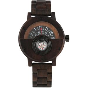 Houten Mannen Horloge Sport Kompas Quartz Horloge Hout Horloge Band Casual Heren Horloges