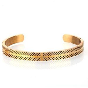 Mcllroy Bangle Mannen/Vrouwen/Manchet/Liefde/Armbanden & Bangles Open Rvs Titanium Gold Bangle Paar armband Sieraden Viking