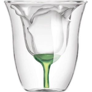 Bodum Rose Vorm Dubbele Muur Copo Gafas Vetro Bilaag Wijn Glas Cocktail Flip Drank Cup Vaso Huishoudelijke Bar Lover