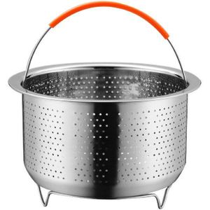 1Set Draagbare Roestvrij Staal Rijst Koken Stoom Mand Snelkookpan Anti-Brandwonden Stoomboot Multifunctionele Fruit Schoonmaken mand