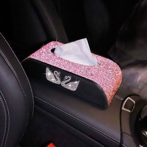 Luxe Lederen Diamant Schilderij Tissue Box Servet Houder Auto Pompen Doos Keuken Weefsels Dispenser Woondecoratie