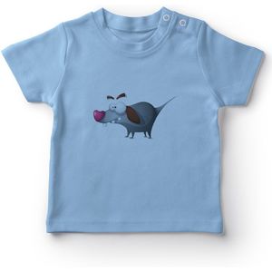 Angemiel Baby Grappige Hond Baby Boy T-shirt Blauw