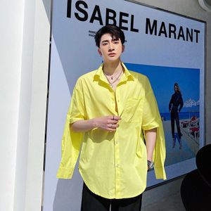 Iefb/Herenkleding Twee-Wear Shirt Man Modieuze Heldere Kleur Hollow Out Lange Mouwen koreaanse Stijl Tij Tops 9Y2781