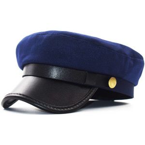 Baret Woord Pu Leer Platte Top Cap Katoen Wilde Ademend Eend Tong Achthoekige Cap Vrouwelijke Engeland Seizoenen Unisex