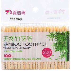 200 Stks/zak Wegwerp Hout Tandenstokers Dental Natuurlijke Producten Tandenstoker Voor Restaurant Gereedschappen Hotel Tandenstokers Bamboe B6F8
