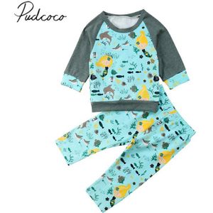 Brand Pasgeboren Baby Baby Meisje Jongens 0-24 m Lente Herfst Kleding Sets Lange Mouw Zee Dier print Sweatshirt Tops + Broek