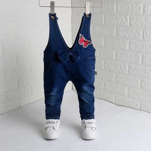 Ienens Baby Meisjes Overalls Zachte Denim Broek Jumpsuit Kids Kinderen Meisje Cowboy Lange Broek Jeans Overalls Tuinbroek 1-4Y