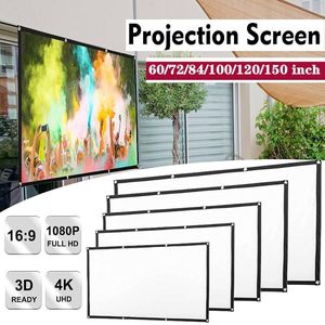 16: 9 Projectiescherm 3D 4K Full Hd 60/72/84/100/120/150Inch doek Zachte Scherm Projector Film Opvouwbaar Voor Camping Film
