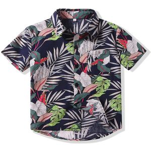 Kimocat Baby Boy Kleding Jongen Korte Mouw Bloem Jongen Shirts Voor Kinderen Hawaiiaanse Stijl Kid Beachwear Shirt Casual Jongen top