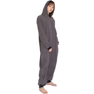 Vrouwen En Mannen Fleece Volwassen Pyjama Sportkleding Hooded Unisex Jumpsuit All In One Onesie
