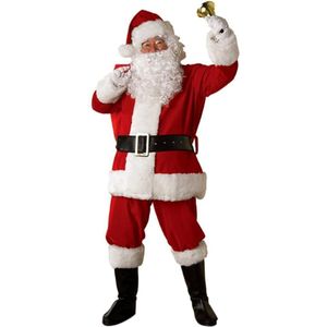 5 Stks/set Kerst Kerstman Kostuum Pluche Vader Fancy Kleding Xmas Cosplay Props FS99