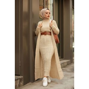 2 Pcs Trenchcoat Vest Voor Vrouwen Arabische Muslilm Kleding Lange Jurk Winter Herfst امرأة ستر Dubai Mode Engels