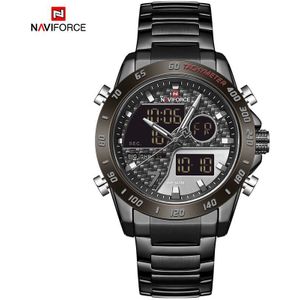 Naviforce Heren Horloges Analoge Led Digitale Quartz Dual Display Horloge Mannen Mode Sport Chronograaf Waterdicht Horloge