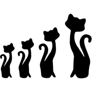 Vier Kitten Vorm Verwijderbare Spiegel Muurstickers Slaapkamer Woonkamer Decoratie Stickers L5