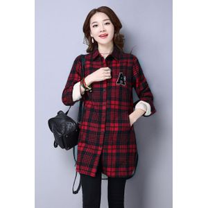 Dames Tops Plus Size Zwangere Vrouwen Kasjmier Plaid Shirt Winter Moederschap Kleding Thicken Lange Mouwen Cotton Casual Blouses