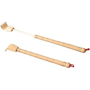 Goede Gezonde Uitschuifbare Back Scratcher Bamboe Houten Telescopische Flexibele Anti Jeuk Zelf Massager Klauw Extender