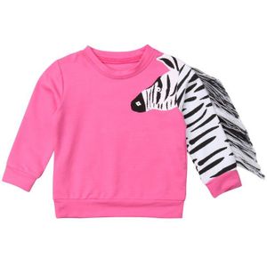 Pudcoco Baby Meisje Doeken Baby Doeken Kwasten Peuter Kid Baby Meisjes 3d Zebra Tops T-shirt Truien Kinderen Kleding 1-6 Jaar