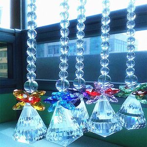 5 stks/partij mixcolor Kleur Kristal Glas Druppels Opknoping Hangers Suncatcher Kroonluchter Onderdelen Bruiloft/Chirstmas Woondecoratie