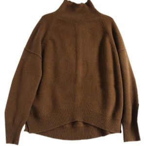 Herfst en winter kasjmier trui losse retro wol vrouwen coltrui gebreide trui warm trui