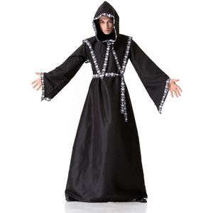 Volwassen Halloween Cosplay Wizard Heksen Grim Reaper Kostuum Mannen En Vrouwen Koppels Zwarte Gewaden Kostuums