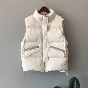 Winter Jas Slim Gestreepte Verticale Kraag Kant Verdikte Beneden Katoenen Vest Vrouwen Vest Jas 3059.