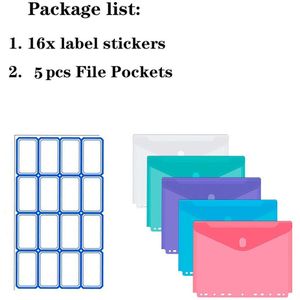 5Pcs 11-Hole Clear Plastic Bindmiddel Zakken Brief Maat, 8 1/2X11 Papieren Document Bestand Zakken Voor 2/ 3/4 Ringband
