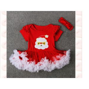 2 stks Kerst Rompertjes Zuigeling Korte Mouwen Red & Green Baby Kleding Jurk Outfits Baby Meisje Romper TuTu Jurken 0 -18 maanden