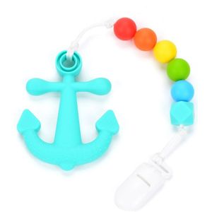 Siliconen Tandjes Anker Fopspeen Clip Draagzak Speelgoed BAP gratis Hanger Ketting Kinderziektes Speelgoed Food Grade Chew Kralen