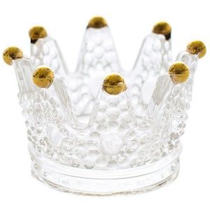 Mini Crown Crystal Glass Kandelaar Schoonheid Ei Plank Kaarshouder Creatieve Sieraden Ring Opbergdoos Sieraden Doos Bruiloft