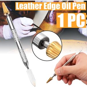 Dual Head Koper Pen Hoofd Lederen Rand Olie Dye Schilderen Pen Applicator Speedy Verf Roller Tool voor DIY Leather Craft gereedschap