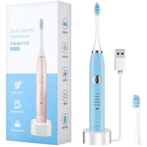 Draagbare Elektrische Sonic Vibration Tandenborstel Usb Rechargerable Waterdichte Tandenborstel Met 5 Verstelbare Modi Oral Care Tool