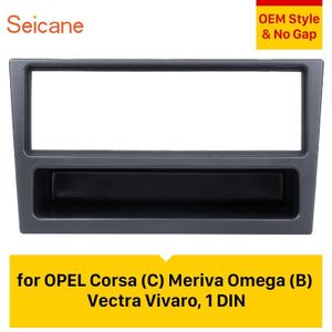 Seicane Zwart 1Din Autoradio Fascia Voor Opel Corsa (C) Meriva Omega (B) vectra Vivaro Surround Panel Stereo Dash Cd Speler Frame