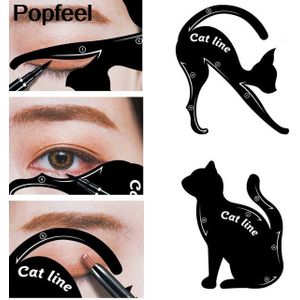 Eyeliner Stencil Kat Wenkbrauw Stempelen Template Plastic Make-Up Tool Kat Staart Eye Modellen Liner Shaper Tool Beauty Make-Up Cosmetische