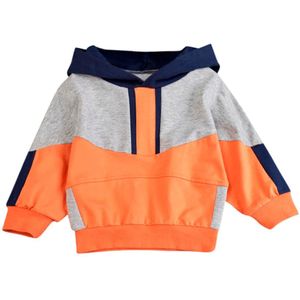 Baby jassen Peuter Kids Baby Jongens Kleurrijke Stiksels Hooded Trui T-shirt Tops Kleding bovenkleding voor kinderen