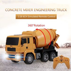 HUINA 1333 1:18 2.4G Beton Mixer Techniek Truck Licht Bouw Voertuig Speelgoed voor Kinderen