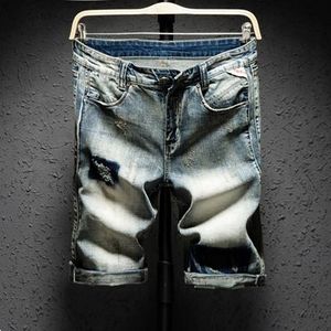 Mannen Retro Ripped Gaten Bermuda Rechte Jeans Korte Mode Hip Hop Heren Casual Losse Zomer Strand Shorts Maat 38