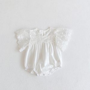 2022 Baby Kleding Baby &#39;S Katoen Korte Mouwen Driehoek Klimmen Kleding Voor Baby Meisjes Zomer Romper Kant Zuigeling Outfit