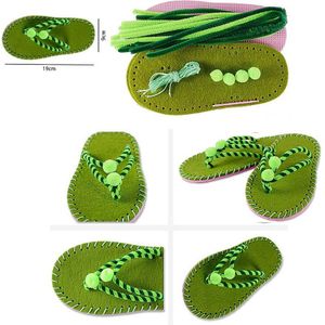 Grappig Handgemaakte Diy Niet-geweven Stof Schoenen Creatieve Mode Slippers Naaien Kit Art &amp; Ambachten Voor Kinderen Educatief Speelgoed