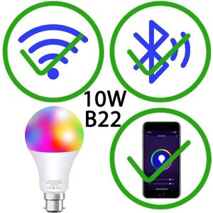 Smart Light Wifi Alexa Led Lamp Werkt Met Alexa E27 B22 App Controle Of Ir Afstandsbediening Rgb Veranderende Multicolor lamp